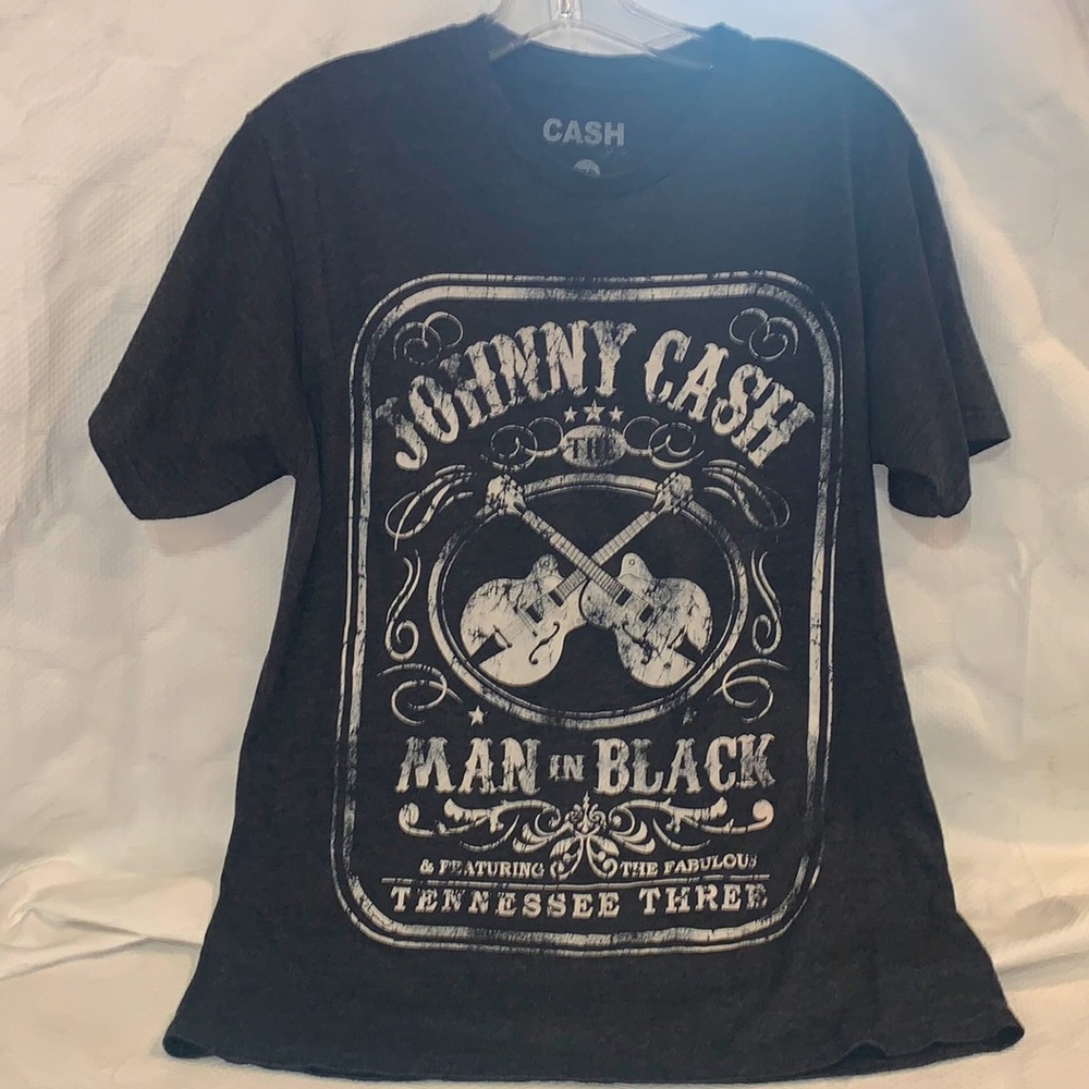 JOHNNY CASH Man in Black graphic tee -size MD soft charcoal, gray color